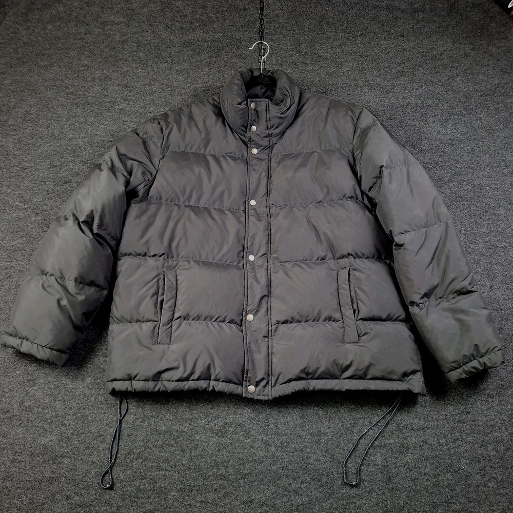 GUESS Puffer Jacket Men's Black XL Stand Up Collar Down And Feather Fill Warm